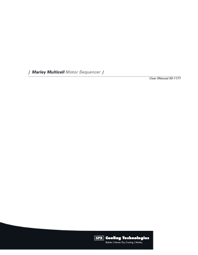 Marley Multicell Motor Sequencer Manual – Non Current