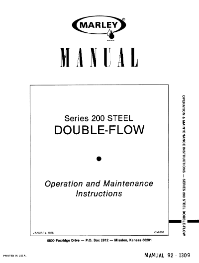 Marley Series 200 Steel Double-Flow User Manual – Non Current