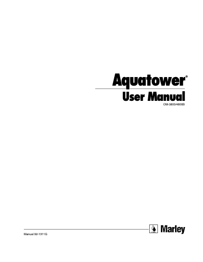 Marley Series 3800 Aquatower User Manual – Non Current