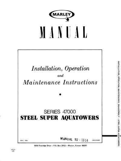 Marley Series 47000 Super Aquatower User Manual – Non Current