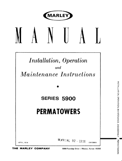 Marley Series 5900 Permatower User Manual – Non Current