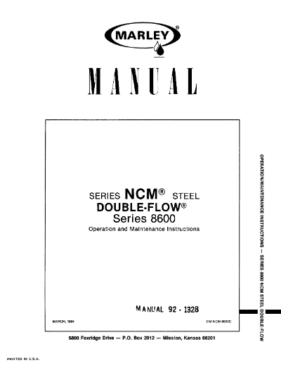 Marley Series 8600 NCM User Manual – Non Current