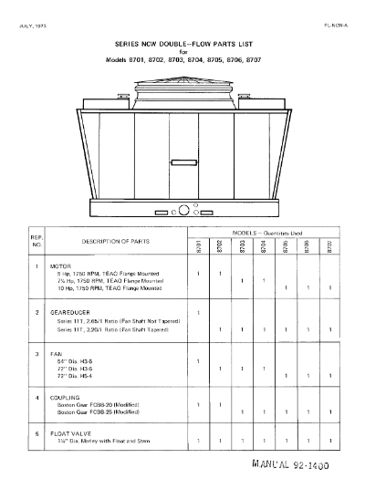 Marley Series 8700 NCW Tower Parts List – Non Current