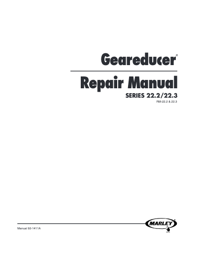 Geareducer 22.2 and 22.3 Repair Manual – Non Current