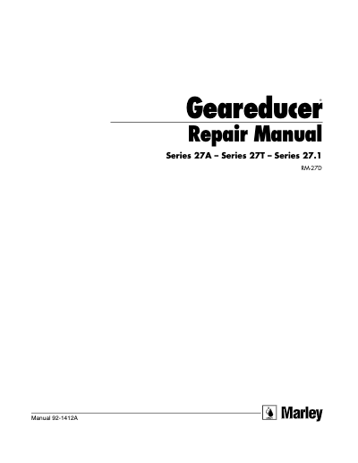 Geareducer 27.1, 27A and 27T User Manual – Non Current