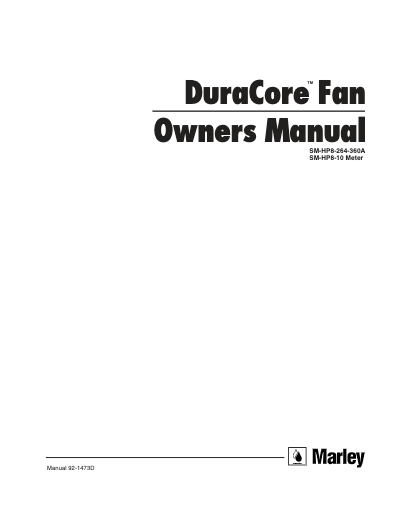 Duracore Fan User Manual – Non Current