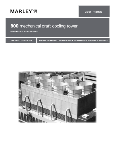 Class 800 Mechanical Draft Cooling Tower User Manual