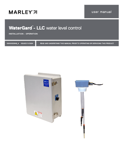 WaterGard LLC water level control IOM user manual
