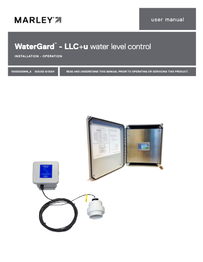 WaterGard LLC+u water level control IOM user manual