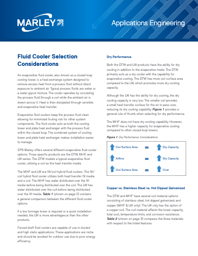 Fluid Cooler Selection Considerations