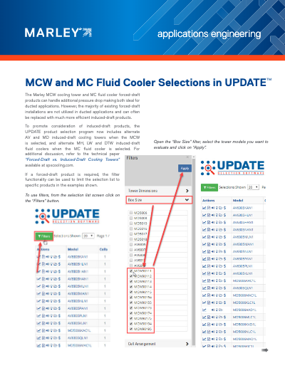 Mcw And Mc Fluid Cooler Selections In Update