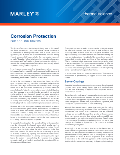 Corrosion Protection for Cooling Towers
