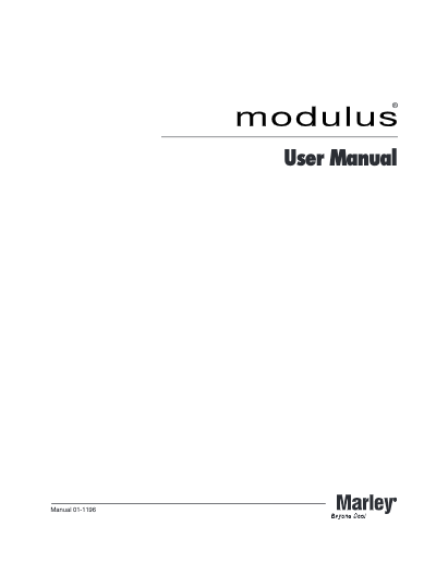 Modulus Counterflow Modular Cooling Tower User Manual - Non Current
