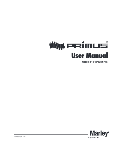 Primus Models P11 thru P15 User Manual - Non Current