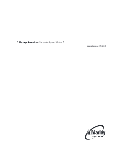 Marley Premium Variable Speed Drive User Manual - Non Current