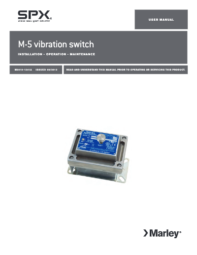 Marley M-5 Vibration Switch User Manual – Non Current