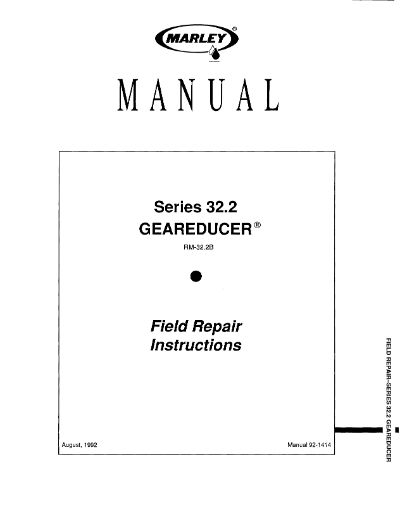 Geareducer 32.2 Field Repair Manual - Non Current