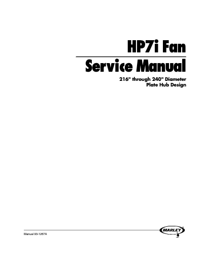 Marley HP7i Fan Service Manual - Non Current