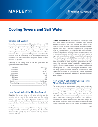 Cooling Towers and Salt Water