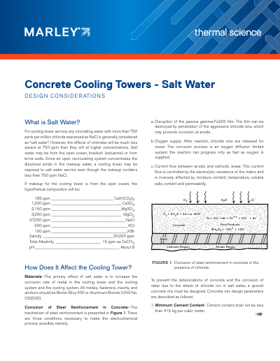 The Use of Cooling Towers for Salt Water Heat Rejection