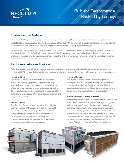 Recold Product Brochure