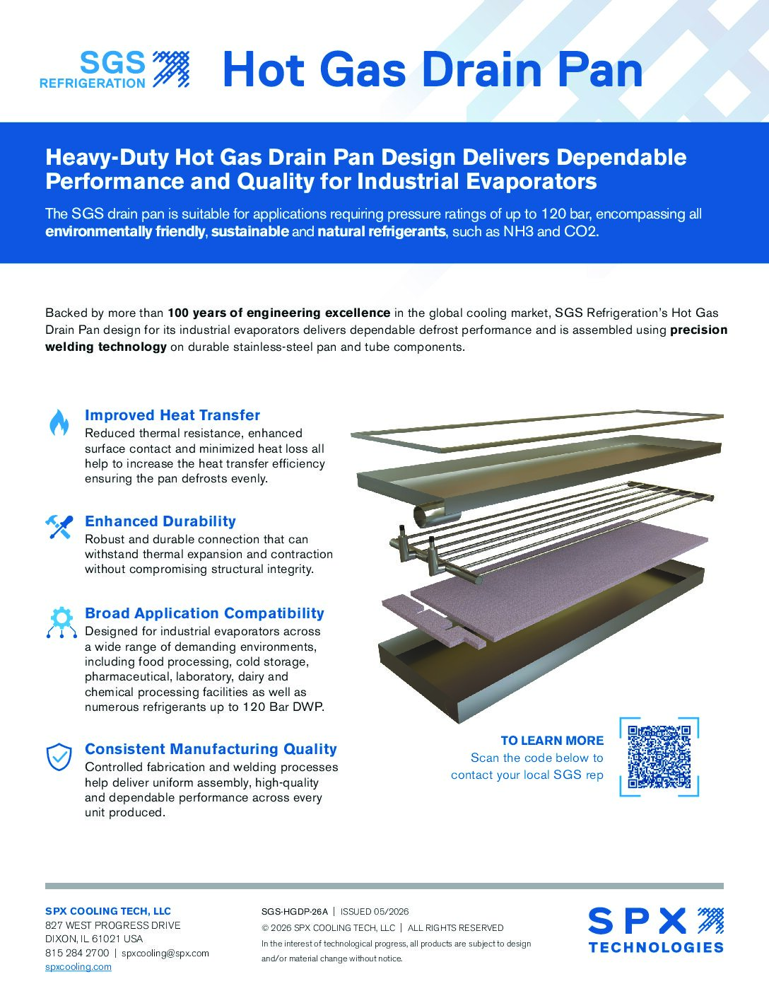 SGS Hot Gas Drain Pan