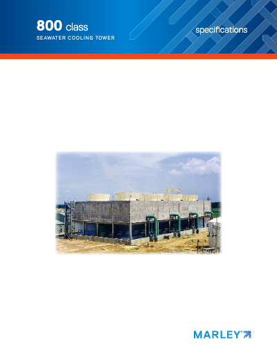 Class 800 Counterflow Cooling Tower Specifications-Seawater