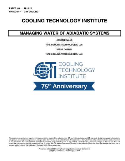 Managing Water of Adiabatic Systems