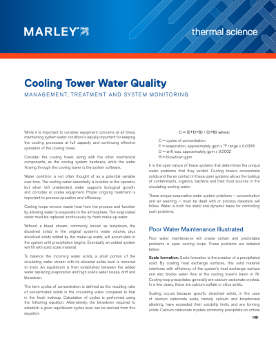 How to Manage Cooling Tower Water Quality