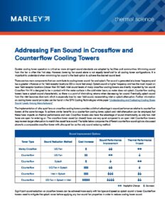 Addressing Fan Sound in Crossflow and Counterflow Cooling Towers