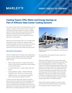 Cooling Towers Offer Water and Energy Savings as Part of Efficient Data Center Cooling Systems News