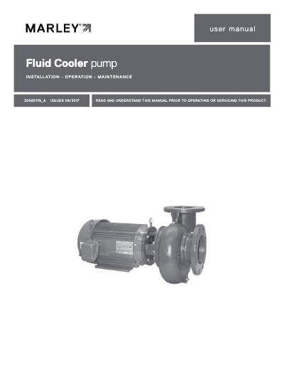 Marley MH Fluid Cooler Pump Manual