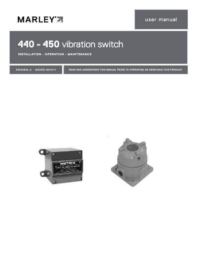 Marley 440-450 Vibration Switch User Manual