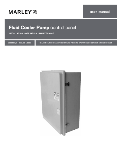 Marley CoolBoost Pump Control Panel User Manual