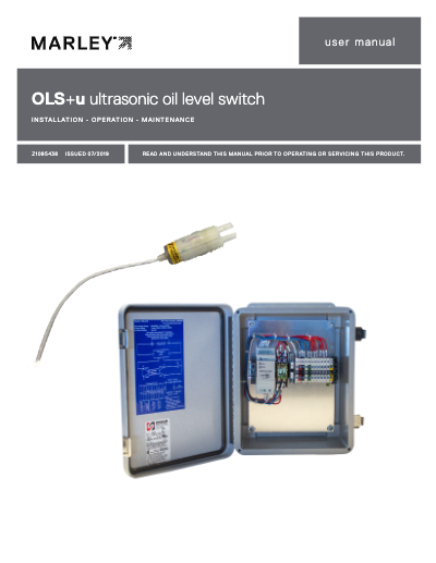 OLS Ultrasonic Oil Level Switch IOM User Manual